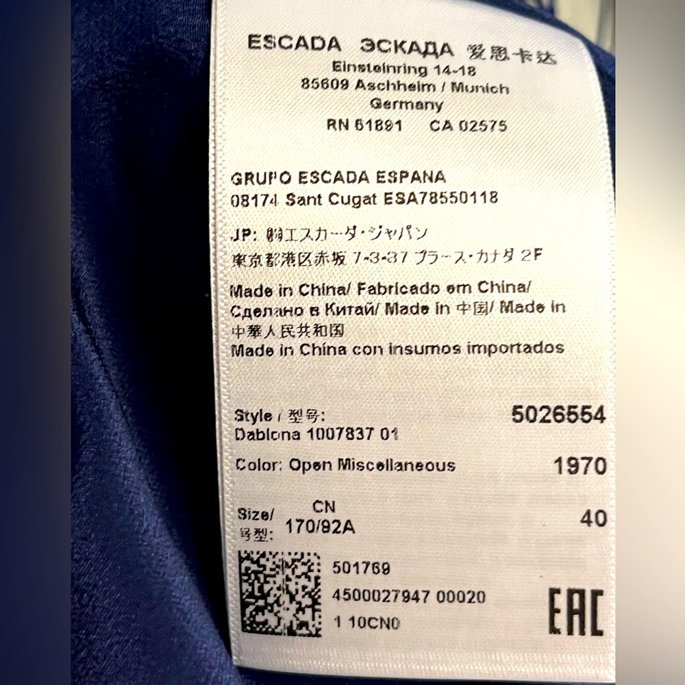 Escada 100% Silk Print Dress in Size 40 - Picture 8 of 9